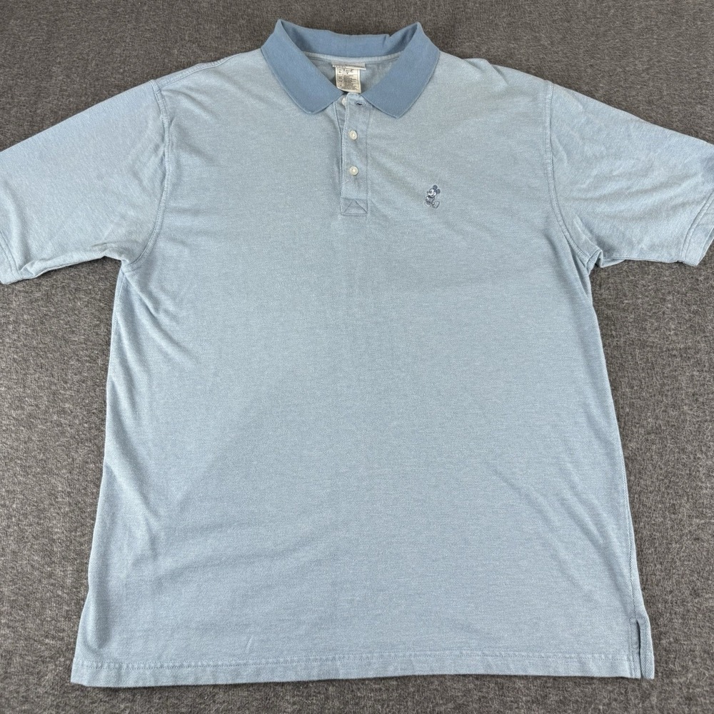 Disneyland Resort Mickey Mouse Polo Shirt Mens XL Light Blue Embroidered Logo